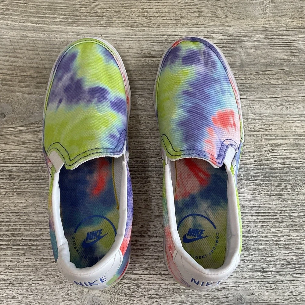 Nike Court Legacy Women's Size 6.5 Slip On Shoes Tie Dye CZ1752-900